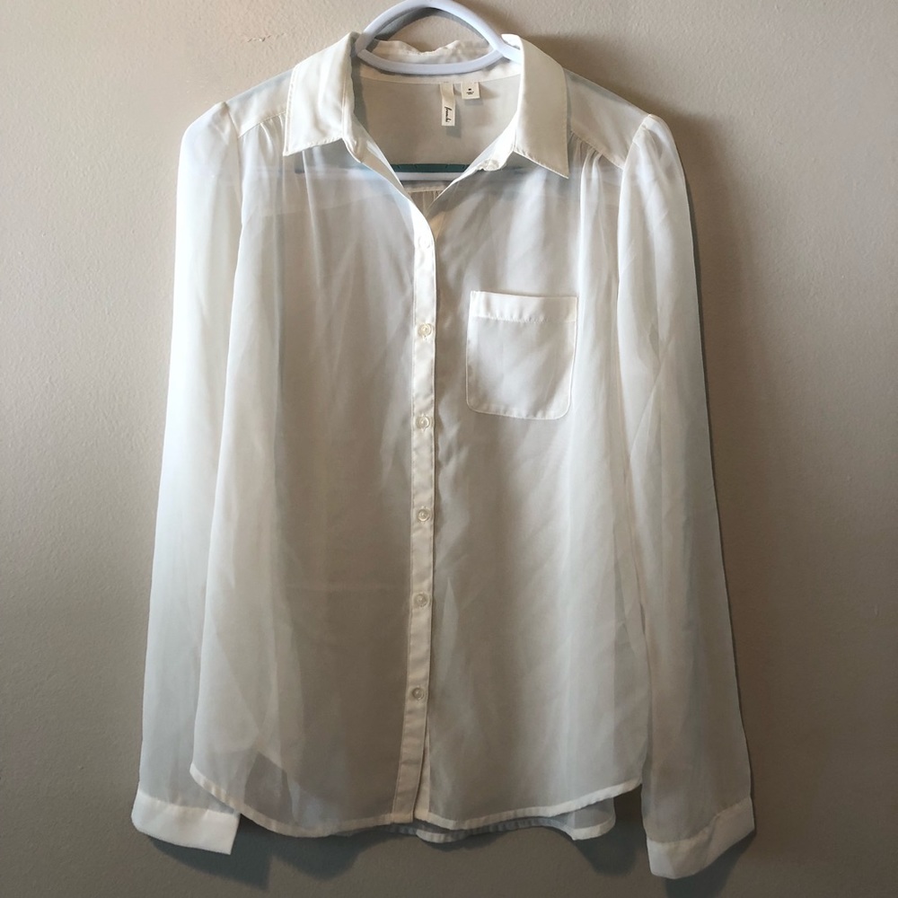 White button up blouse